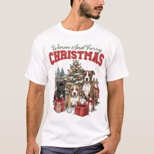 T-shirt Famille de Noël de Terrier Pit Bull Américain