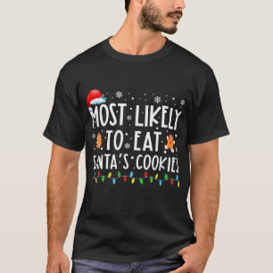 T-shirt Famille de Noël la plus susceptible de manger les