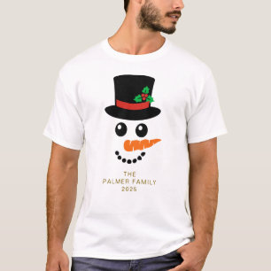 T-shirt Famille de Noël Snowman simple et élégant