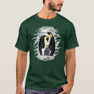 T-shirt Famille de pingouins mignons dans la glace et la n