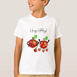 T-shirt Famille de pommes rouges mignonnes