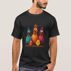 T-shirt Famille de poulets fous et drôles de la ferme colo