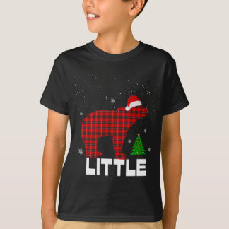 T-shirt Famille de pyjama rouge Plaid Little BearMatching