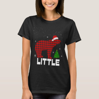 T-shirt Famille de pyjama rouge Plaid Little BearMatching