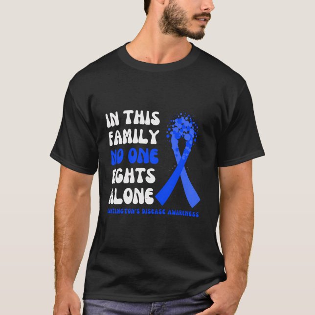 T-shirt Famille De Ruban Bleu De Sensibilisation À La Mala (Devant)