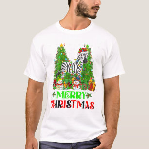 T-shirt Famille des feux d'arbres de Noël