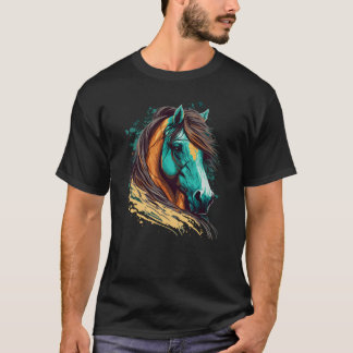 T-shirt Famille d'illustrations du visage de cheval