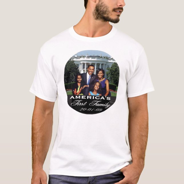 T-shirt FAMILLE du Président Obama FIRST (Devant)