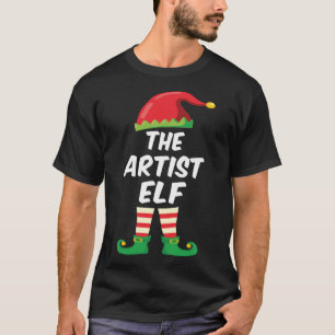 T-shirt Famille Elf Artiste Correspondant Drôle Noël Cos