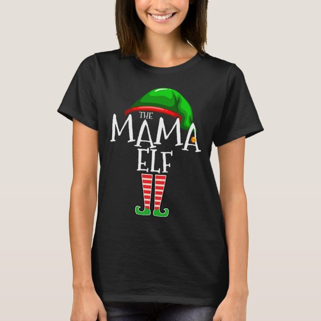 T-shirt Famille Elf Matching Cadeau de Noël Grandma Fu (Devant)