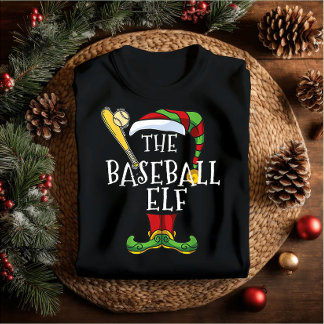 T-shirt Famille elfe de baseball assorti nom de la tenue d