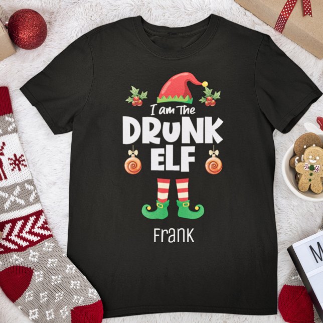 T-shirt Famille elfe ivre correspondant nom de Noël (Créateur téléchargé)