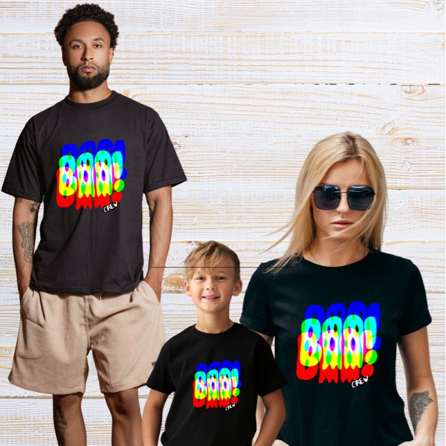 T-shirt Famille/équipe de Boo Crew Trippy Psychedelic RGB (Créateur téléchargé)