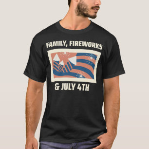 T-shirt Famille, feux d'artifice et 4 juillet