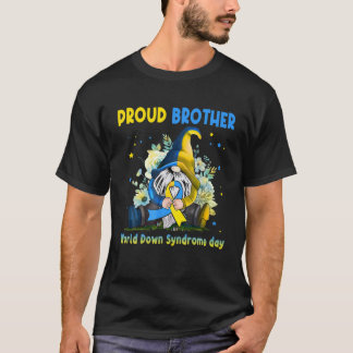 T-shirt Famille Gnome Fière Brother Down Syndrome Sensibil