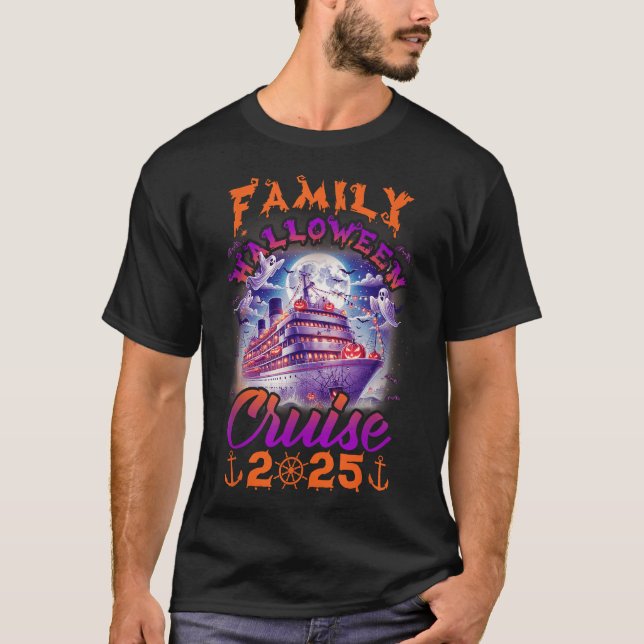 T-shirt Famille Halloween Cruise 2025 Correspondant Famill (Devant)
