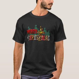 T-shirt Famille Joyeux Noël Croix chrétienne Buffalo Pla