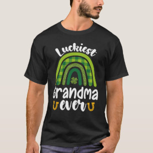 T-shirt Famille la plus chanceuse Grand-mère jamais Saint 