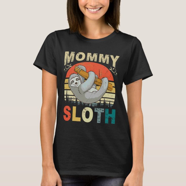 T-shirt Famille Matching Sloth Matching Maman Pour Menwome (Devant)