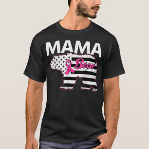 T-shirt Famille Matching Tee Mama Ours Cancer du sein Déce