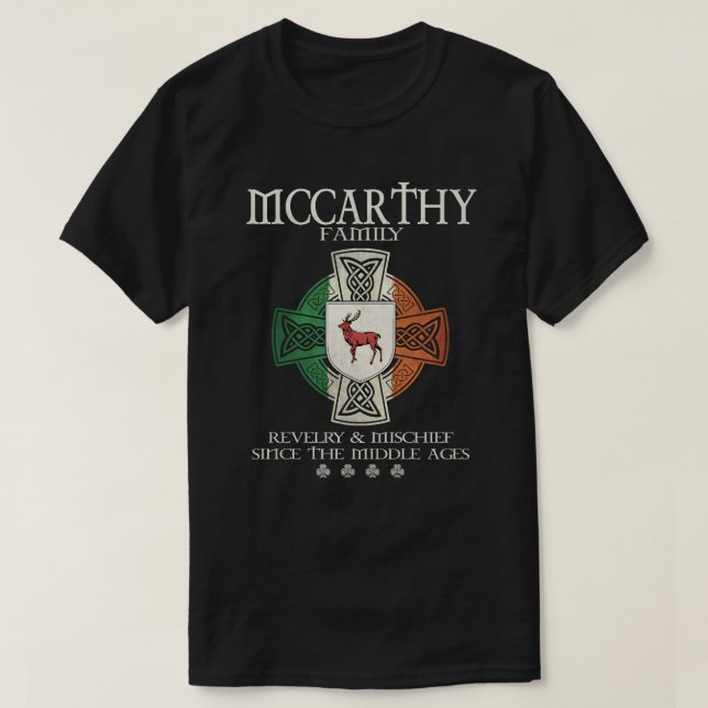 T-shirt Famille McCarthy bras Irlande Croix celtique irlan (Design devant)