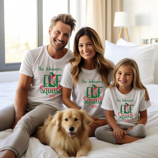 T-shirt Famille moderne Correspondant Escouade elfe Noël (Créateur téléchargé)