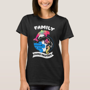 T-shirt Famille Nage Ensemble Tie Dye Dauphins Poisson Hip