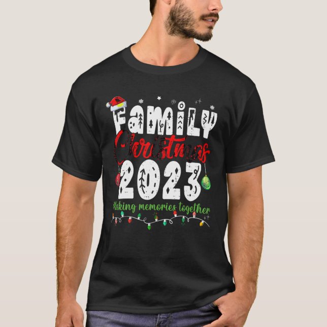 T-shirt Famille Noël 2023 Equipe Correspondante Père Noël  (Devant)