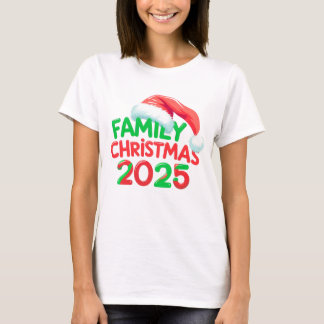 T-shirt Famille Noël 2025 Santa Hat Holiday Group