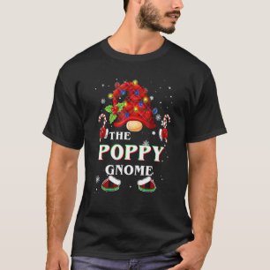 T-shirt Famille Noël Pajama Poppy Gnome Buffalo Plaid Matc