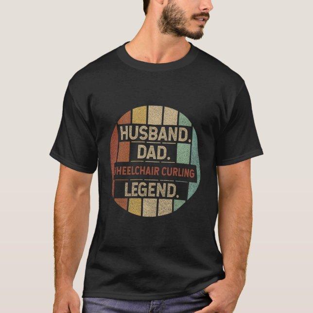 T-shirt Famille papa en fauteuil roulant Légende du curlin (Devant)
