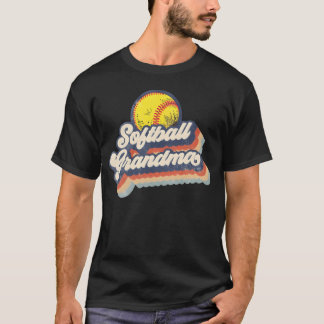 T-shirt Famille Retro Softball Grand-mère