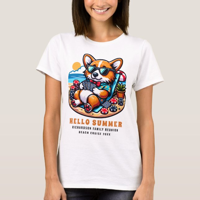T-shirt Famille Réunion Beach Cruise Funny Bonjour été (Devant)