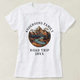 T-shirt Famille Réunion Road Trip Mountain Personnalisé