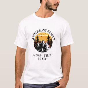 T-shirt Famille Réunion Road Trip Mountain Personnalisé