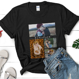 T-shirt Famille Simple Collage Moderne Amour Grand-mère Ma