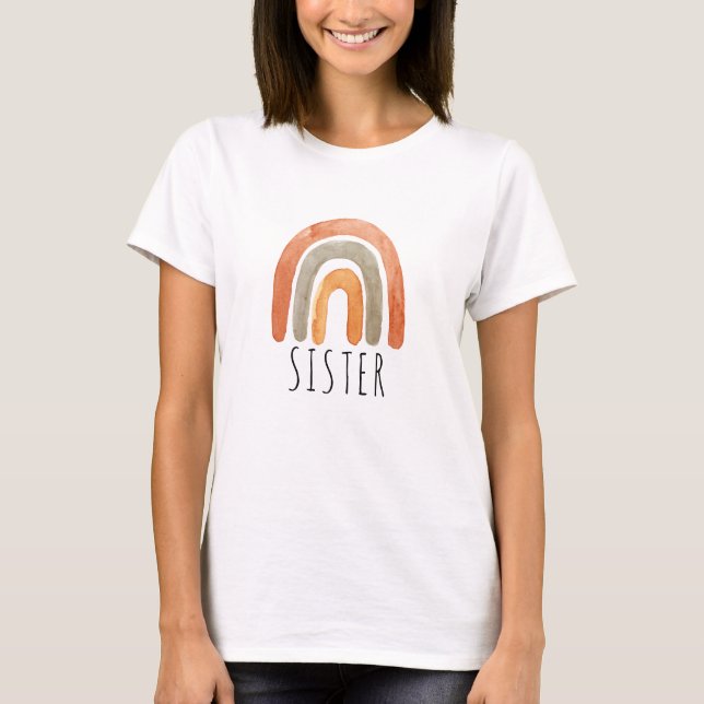 T-shirt Famille Sister Boho Rainbow (Devant)