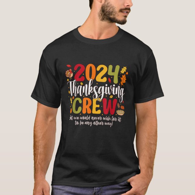 T-shirt Famille Thanksgiving 2024 Thanksgiving Crew Turqui (Devant)