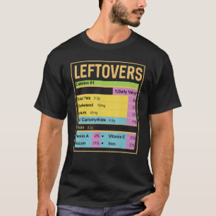 T-shirt Famille Thanksgiving Funny Leftovers Nutrition Fac