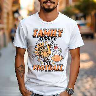 T-shirt Famille Turquie tourte Football Leaf automne Thank