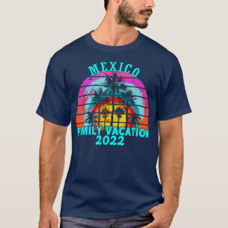 T-shirt Famille Vacances 2022 Retro Meico Matching Famille