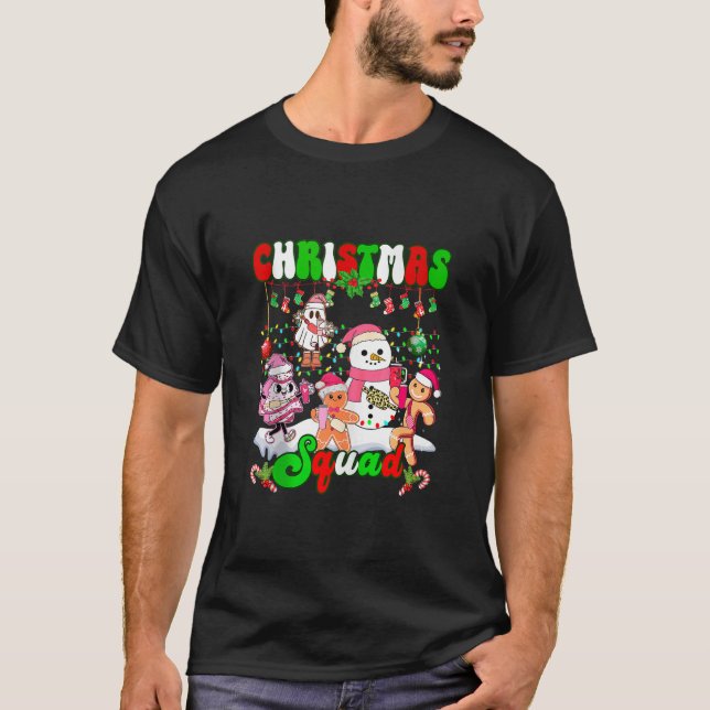 T-shirt Family Christmas Squad Funny Boujee Gingerbread Xm (Devant)