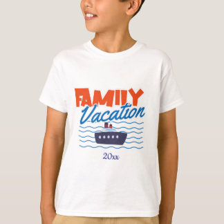 T-shirt Family Cruise Kids Vacation Orange/Blue