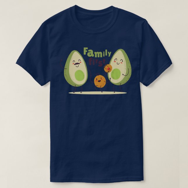 T-shirt Family first Avocado (Design devant)