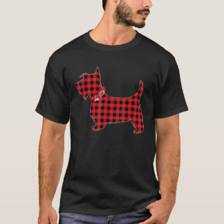 T-shirt Family Matching Buffalo Plaid Scottie Dog Christma