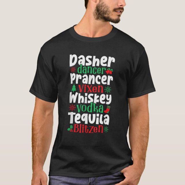 T-shirt Family Matching Christmas Gifts Dasher Dancer Pran (Devant)