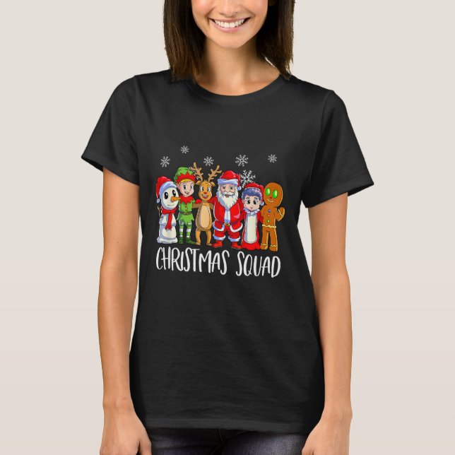 T-shirt Family Matching Christmas Squad Santa Reindeer Elf (Devant)