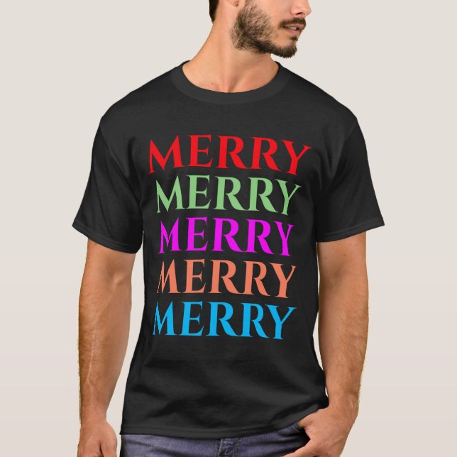 T-shirt Family Matching Merry Christmas Outfits T Shirt  (Devant)