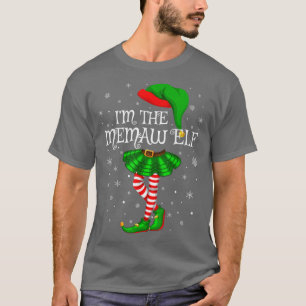 T-shirt Family Matching Women Girls I'm The Memaw Elf Chri
