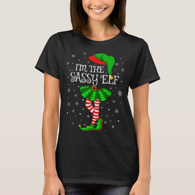 T-shirt Family Matching Women Girls I'm The Sy Elf Christm (Devant)